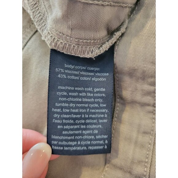 Tommy Hilfiger Olive Army Green Khakis Cargo Capri Pants M Cropped Utility Baggy - Picture 9 of 10